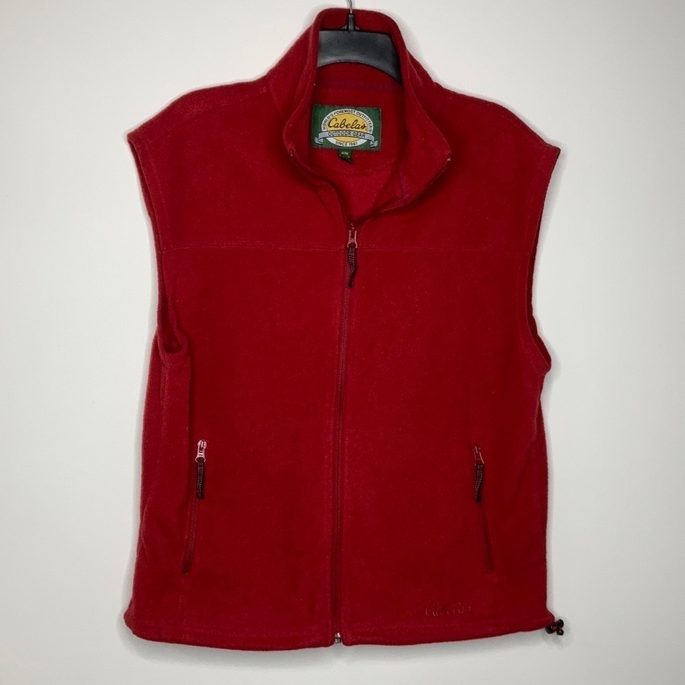 Cabela’s red‎ fleece vest size medium